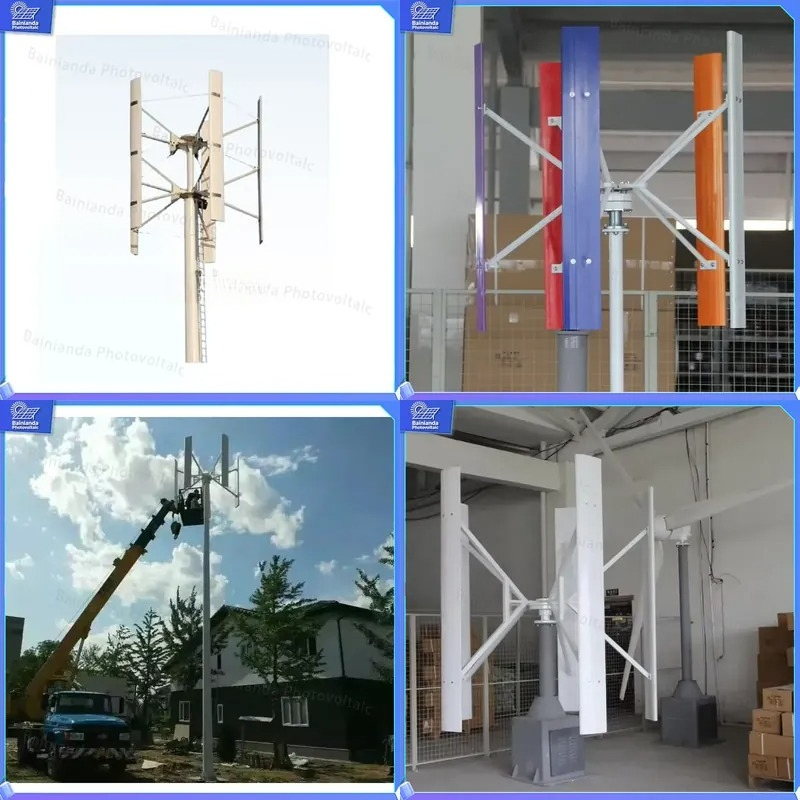 Renewable Energy Wind Solar - กังหันลมแกนตั้ง 500W 1kW 2kW ระบบผลิตไฟฟ้าพลังงานแสงอาทิตย์แบบไฮบริด ชุดอุปกรณ์พลังงานสำหรับบ้านแบบออฟกริด