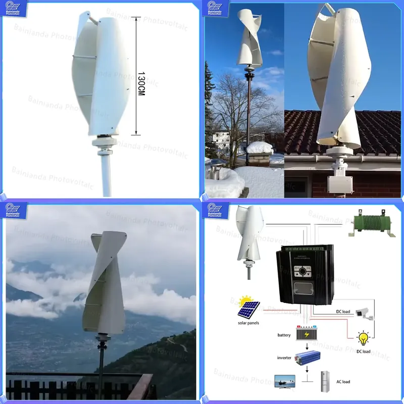 กังหันลมแกนตั้ง 600W 12V เครื่ - Renewable Energy Wind Solar บทวิจารณ์และราคา